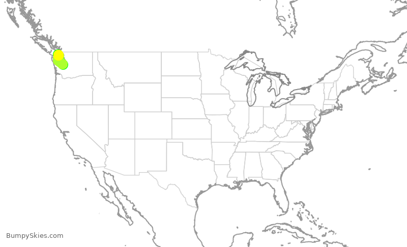 Turbulence forecast map for SKW3118, SEA to YYJ