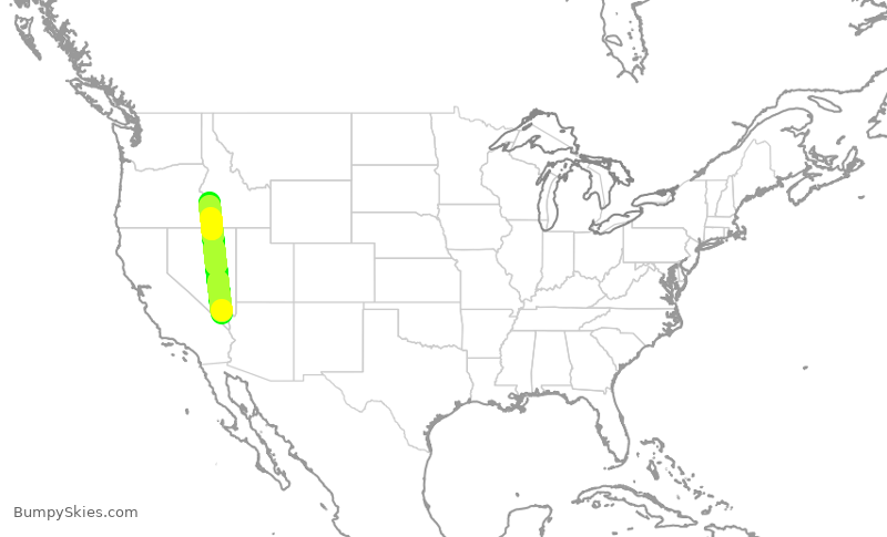 Turbulence forecast map for SKW3120, LAS to BOI