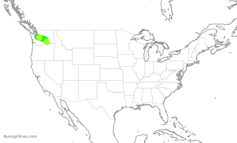 Turbulence forecast map for SKW3140, SEA to PSC