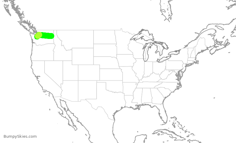 Turbulence forecast map for SKW3143, GEG to SEA