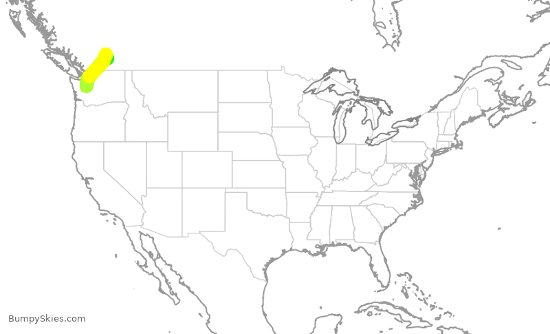 Turbulence forecast map for SKW3143, SEA to YLW