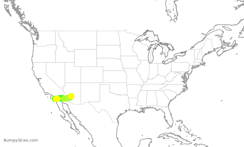 Turbulence forecast map for SKW3144, PHX to SAN