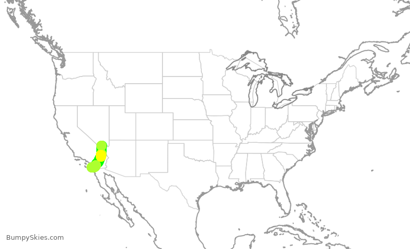 Turbulence forecast map for SKW3210, LAS to SAN