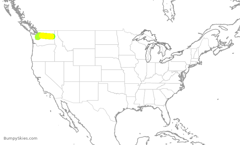 Turbulence forecast map for SKW3306, GEG to SEA