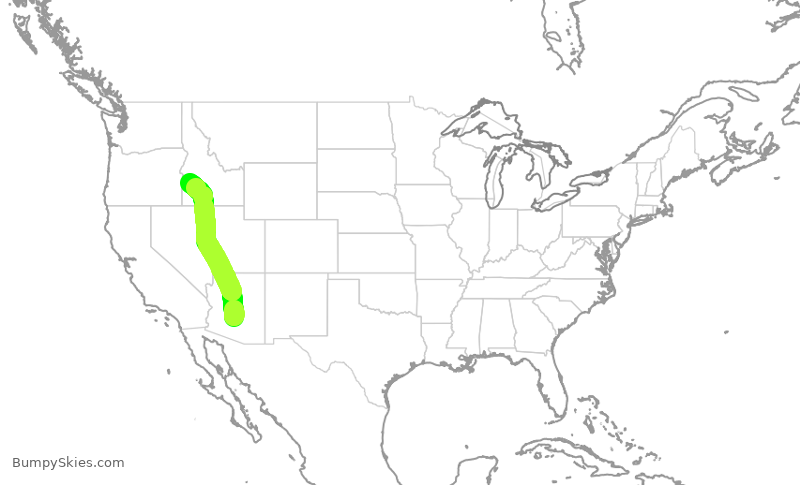 Turbulence forecast map for SKW3320, PHX to BOI
