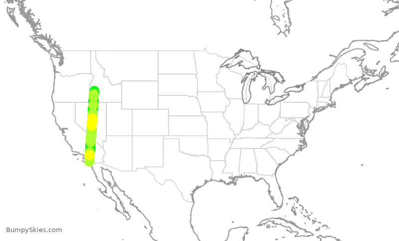 Turbulence forecast map for SKW3330, SAN to BOI