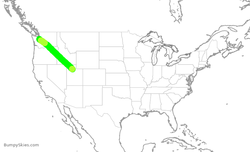 Turbulence forecast map for SKW3344, SLC to SEA