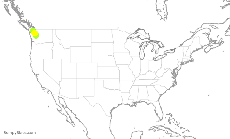 Turbulence forecast map for SKW3372, YYJ to SEA