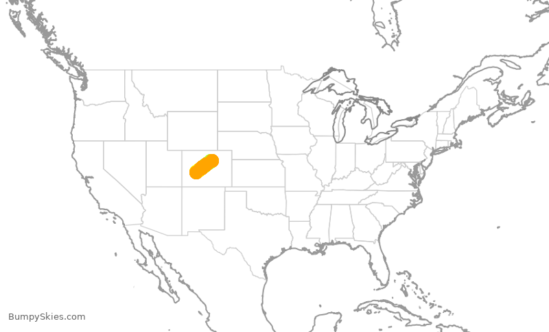 Turbulence forecast map for SKW338, DEN to GUC
