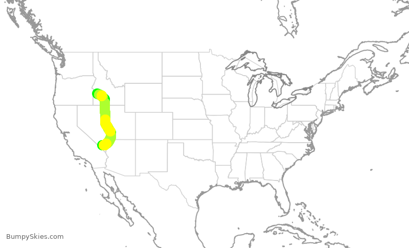 Turbulence forecast map for SKW3391, BOI to LAS