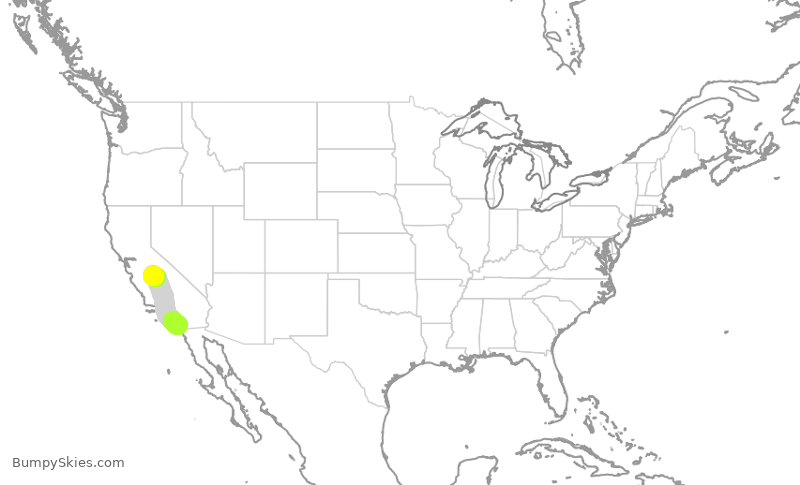 Turbulence forecast map for SKW3472, SAN to FAT
