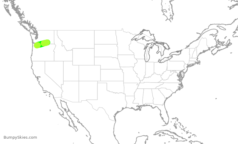 Turbulence forecast map for SKW3485, PDX to PSC