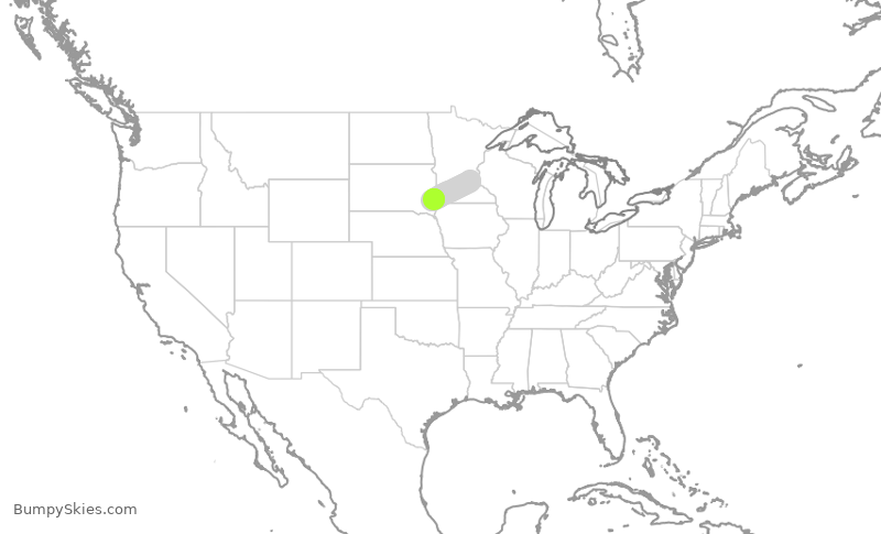 Turbulence forecast map for SKW3561, MSP to FSD