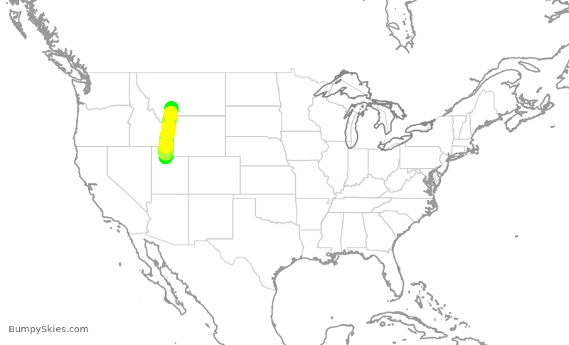 Turbulence forecast map for SKW3676, BZN to SLC