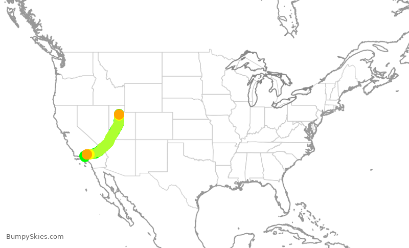 Turbulence forecast map for SKW3681, SLC to BUR