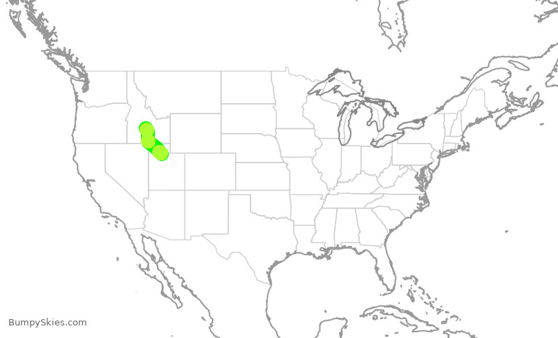 Turbulence forecast map for SKW3689, SLC to SUN