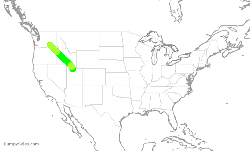 Turbulence forecast map for SKW3694, PSC to SLC