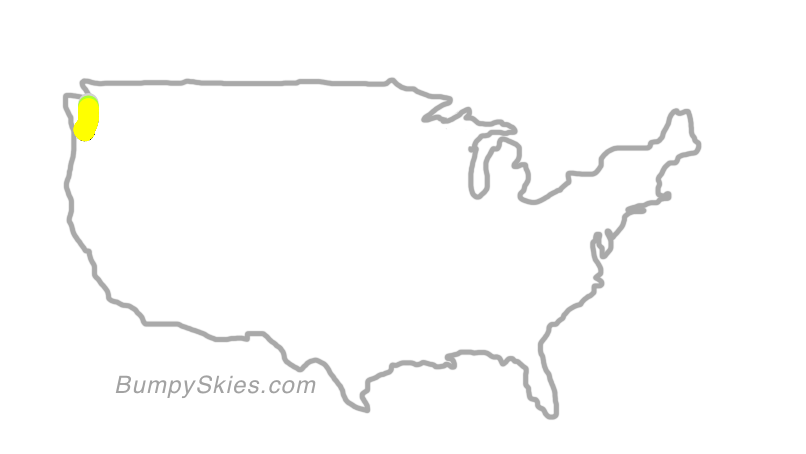 Map of continental US with illustrated flight path and turbulence forecast (described in text below)