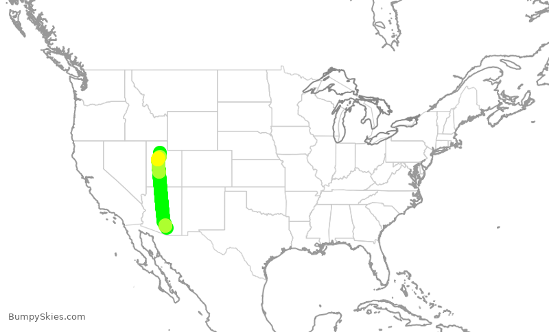 Turbulence forecast map for SKW3718, TUS to SLC