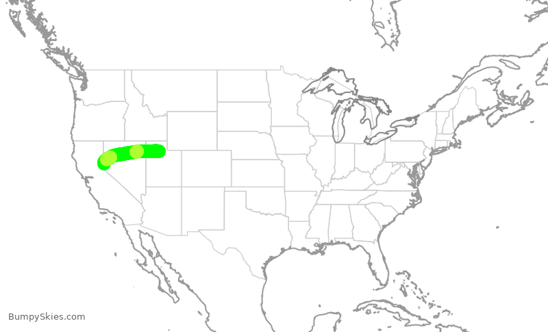 Turbulence forecast map for SKW3719, SLC to RNO