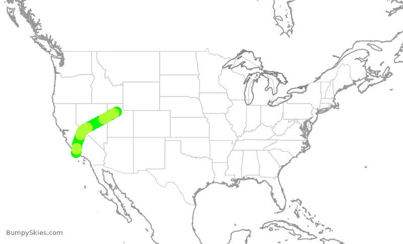 Turbulence forecast map for SKW3723, SLC to SBA
