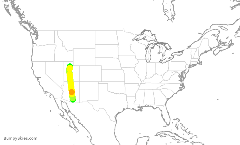 Turbulence forecast map for SKW3737, TUS to SLC