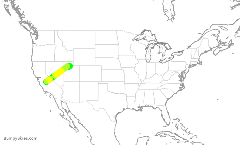 Turbulence forecast map for SKW3768, FAT to SLC