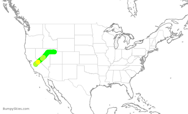 Turbulence forecast map for SKW3768, SLC to FAT