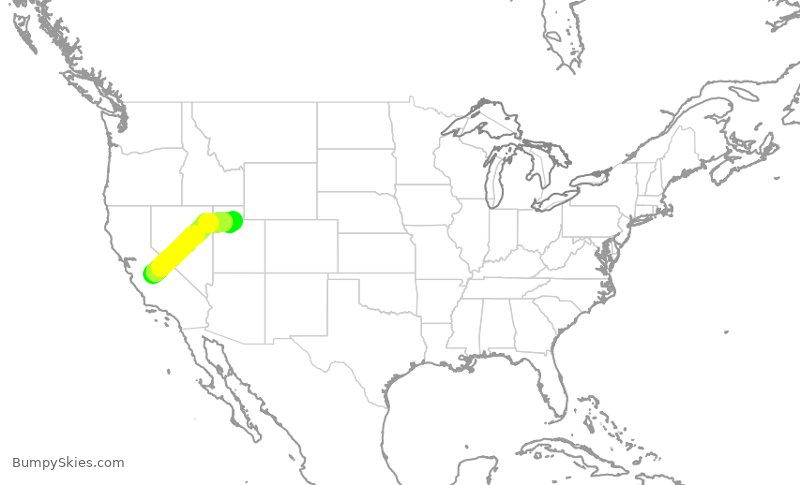 Turbulence forecast map for SKW3777, FAT to SLC