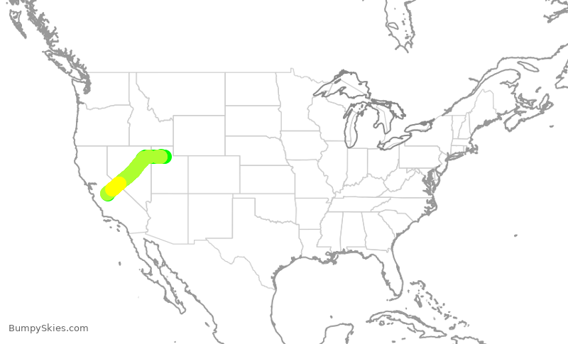 Turbulence forecast map for SKW3777, SLC to FAT