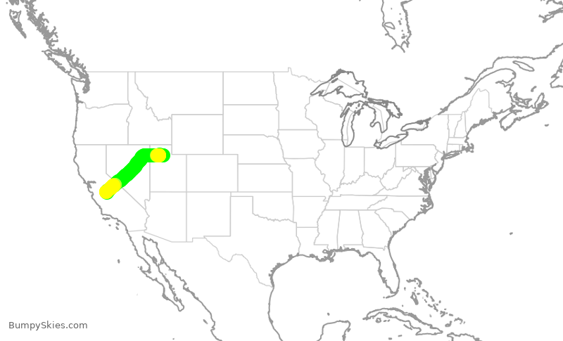 Turbulence forecast map for SKW3786, SLC to FAT
