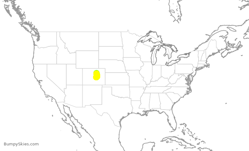 Turbulence forecast map for SKW378, DEN to COS