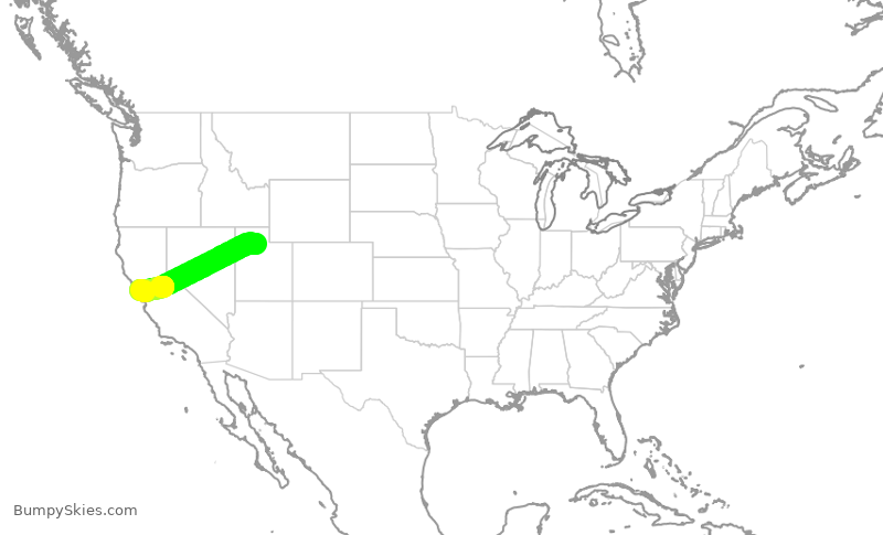 Turbulence forecast map for SKW3797, SLC to OAK