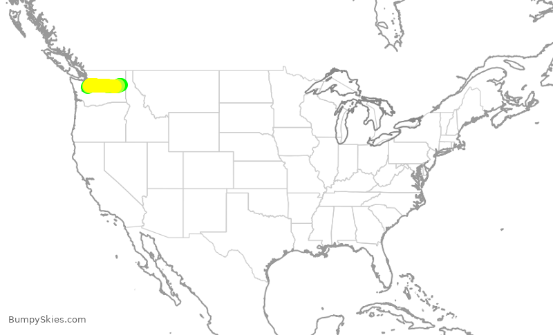 Turbulence forecast map for SKW3824, SEA to GEG