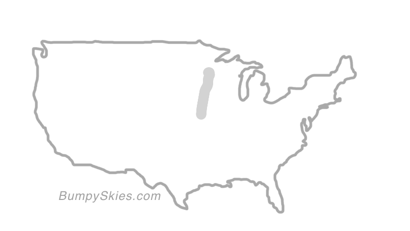 Map of continental US with illustrated flight path and turbulence forecast (described in text below)