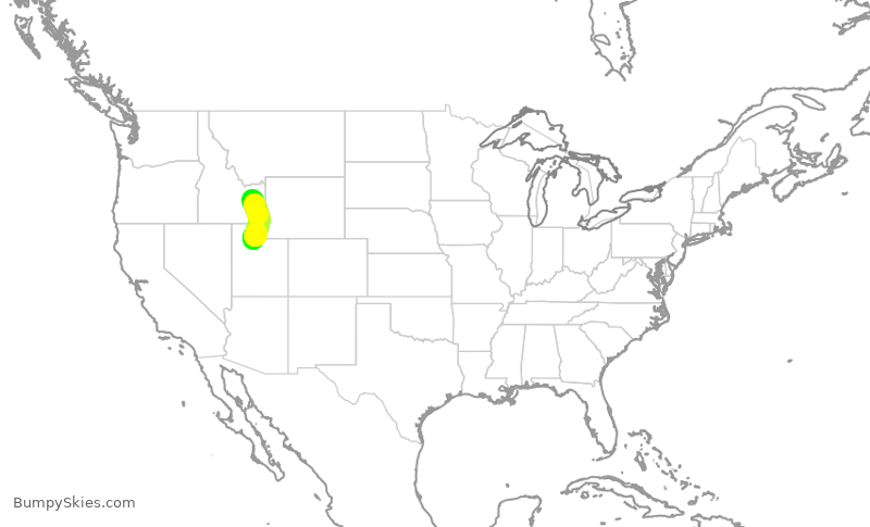 Turbulence forecast map for SKW3895, SLC to IDA