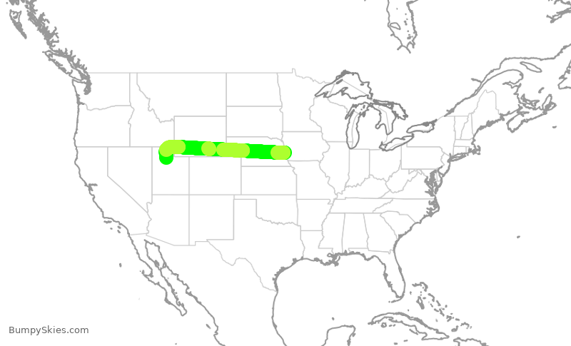Turbulence forecast map for SKW3896, OMA to SLC