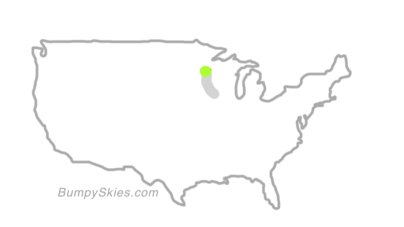 Map of continental US with illustrated flight path and turbulence forecast (described in text below)