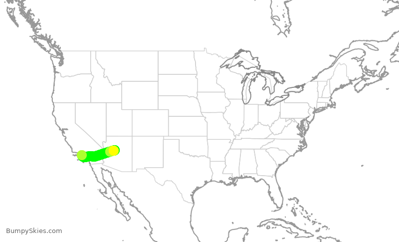 Turbulence forecast map for SKW394, LAX to PRC