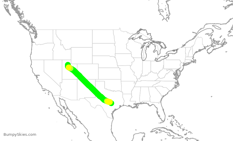 Turbulence forecast map for SKW3955, SLC to AUS