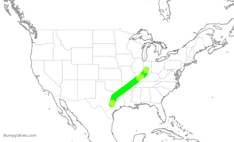 Turbulence forecast map for SKW4027, IND to AUS