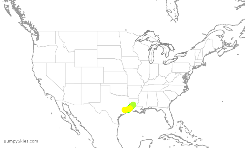Turbulence forecast map for SKW403, IAH to AEX