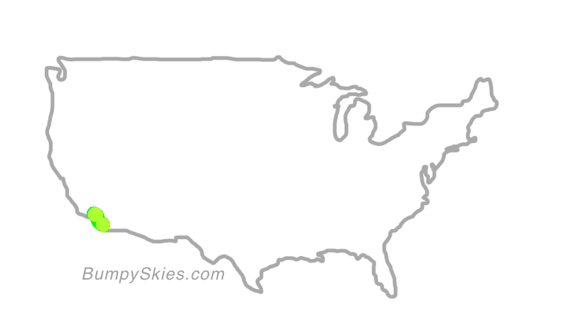 Map of continental US with illustrated flight path and turbulence forecast (described in text below)