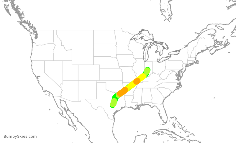 Turbulence forecast map for SKW4101, IND to AUS