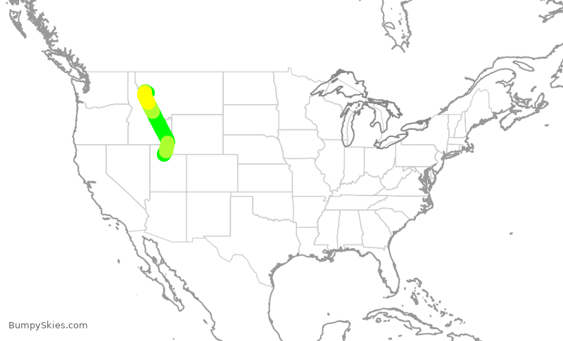 Turbulence forecast map for SKW4112, SLC to MSO