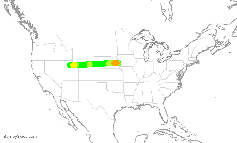Turbulence forecast map for SKW4114, SLC to OMA