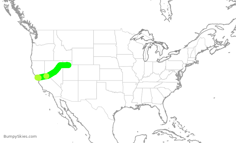 Turbulence forecast map for SKW4134, SLC to OAK