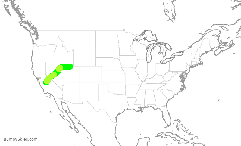 Turbulence forecast map for SKW4138, FAT to SLC