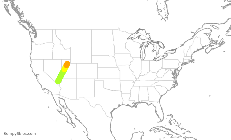 Turbulence forecast map for SKW4182, LAS to SLC
