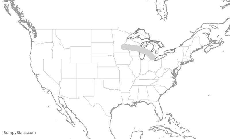 Turbulence forecast map for SKW4209, DTW to MSP